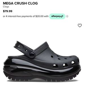 New Crocs Mega Crush black W6